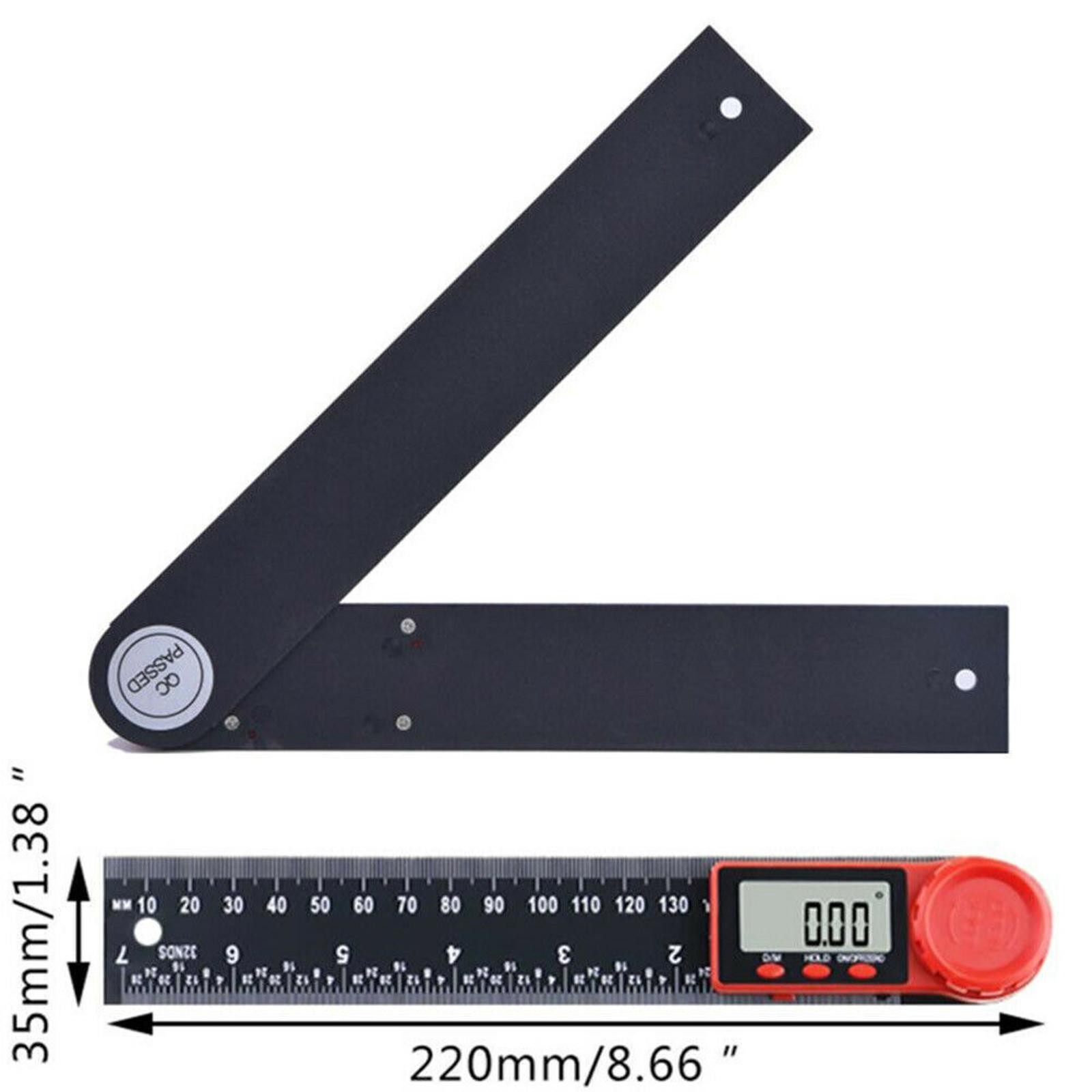 200mm 2 in1 Digital Angle Finder Meter Protractor Goniometer Ruler 360° Measurer
