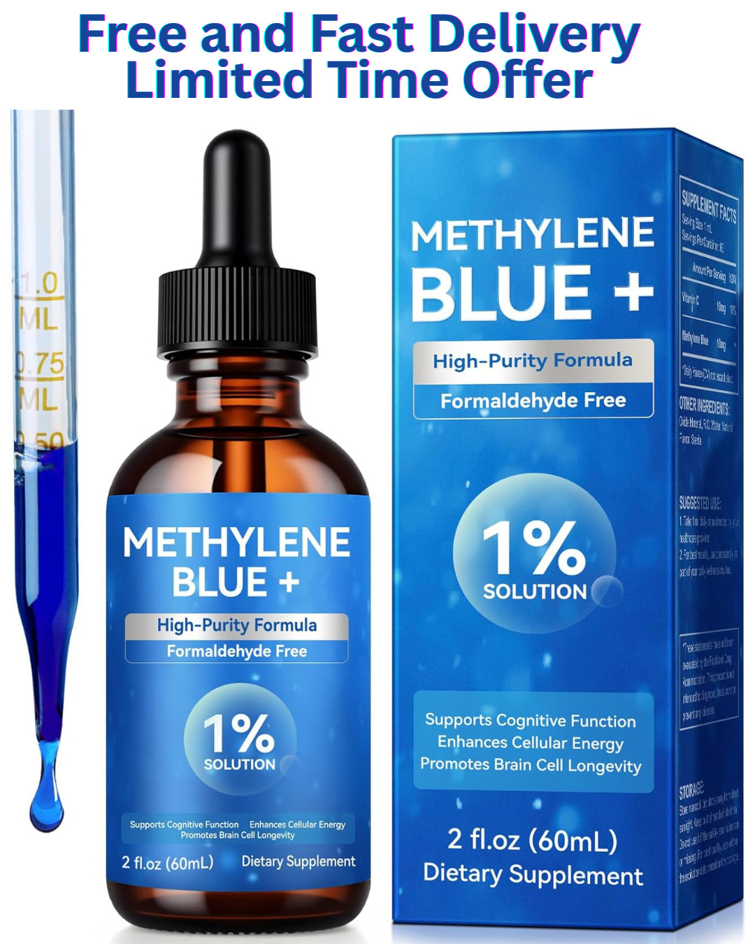 Methylane Blue 1% 60mL USP Pharmaceutical Grade 99.99% - Ultra Pure Made in USA