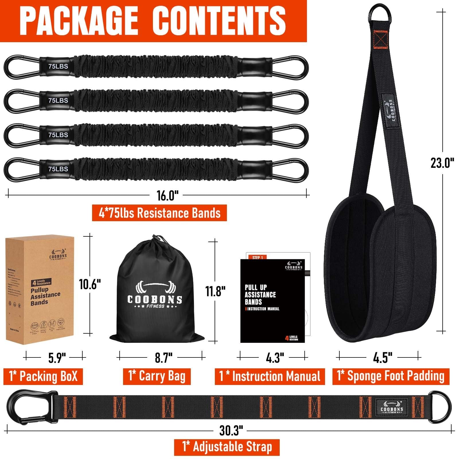 Pull Up Assistance Bands, 300lbs Heavy Duty Resistance Bands for Pull Ups wit...