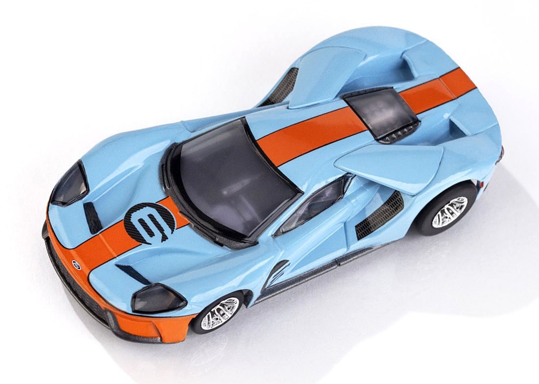 AFX Mega G+ Heritage Ford GT Gulf Paint Job #6 HO Slot Car 22052 - LOOKS GREAT