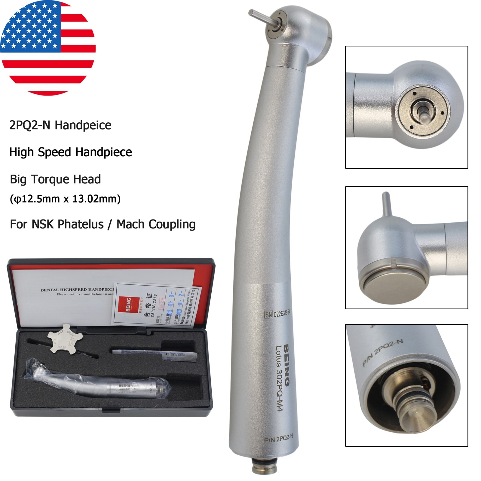 BEING Dental High Speed Fiber Optic LED Handpiece For KaVo MULTIflex NSK Coupler