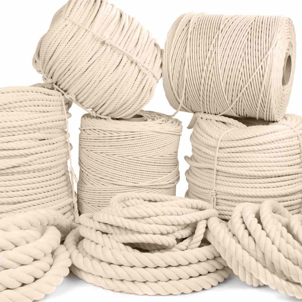 GOLBERG Premium 100% Natural Twisted Cotton Rope - Choose from Many Sizes