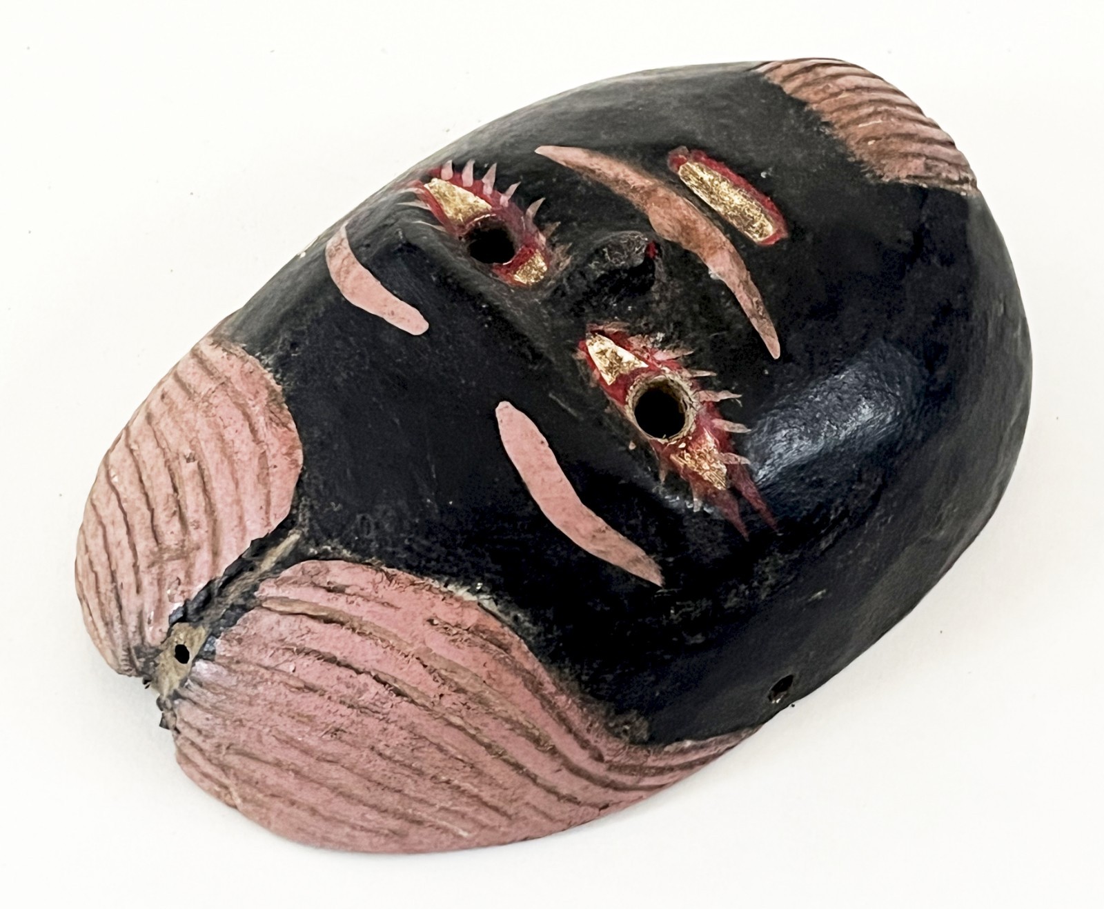 OLD MEXICAN HIDALGO JUANEGRO CUANEGRO JUAN NEGRO FOLK ART HAND CARVED DANCE MASK