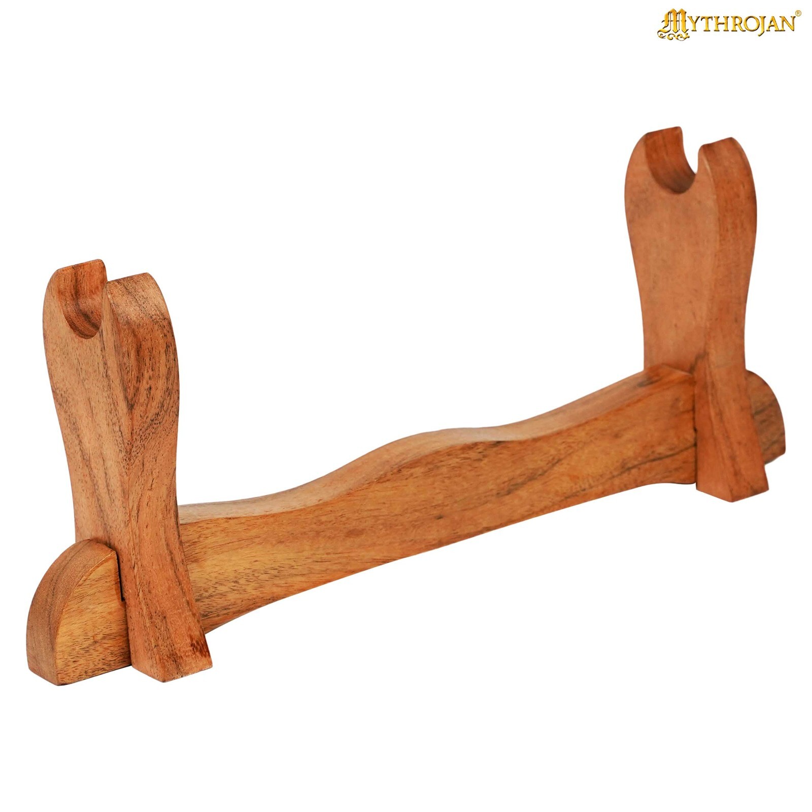 Medieval Sword Stand Solid Wood Horizontal Display Rack for Katana - 1 Tier Rack