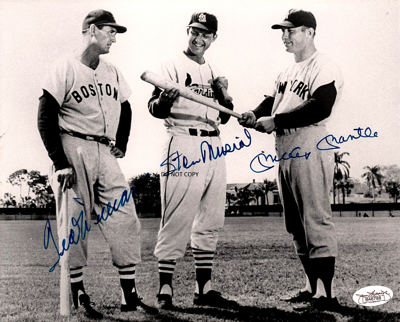 MICKEY MANTLE & TED WILLIAMS & STAN MUSIAL Autographed 8x10 Reprint Photo!!