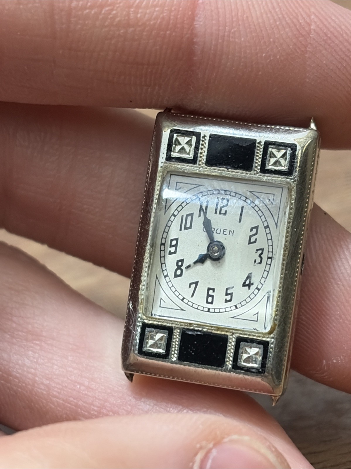 14K Art Deco 1920’s - 30’s Gruen Ladies White Gold Watch