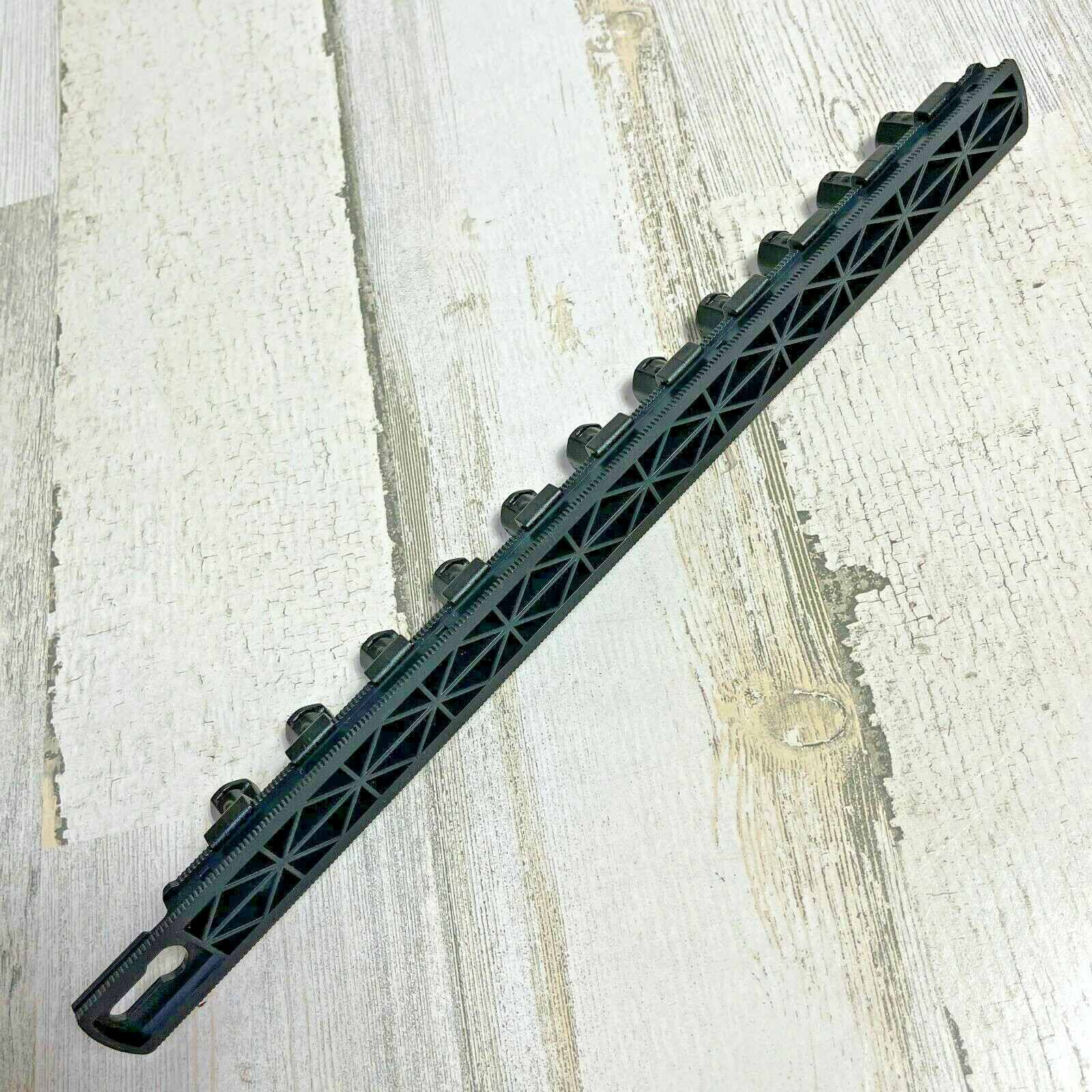 Ernst 1/2" Drive 13" Socket Organizer Rail with 11 Twist Lock Clips - Black