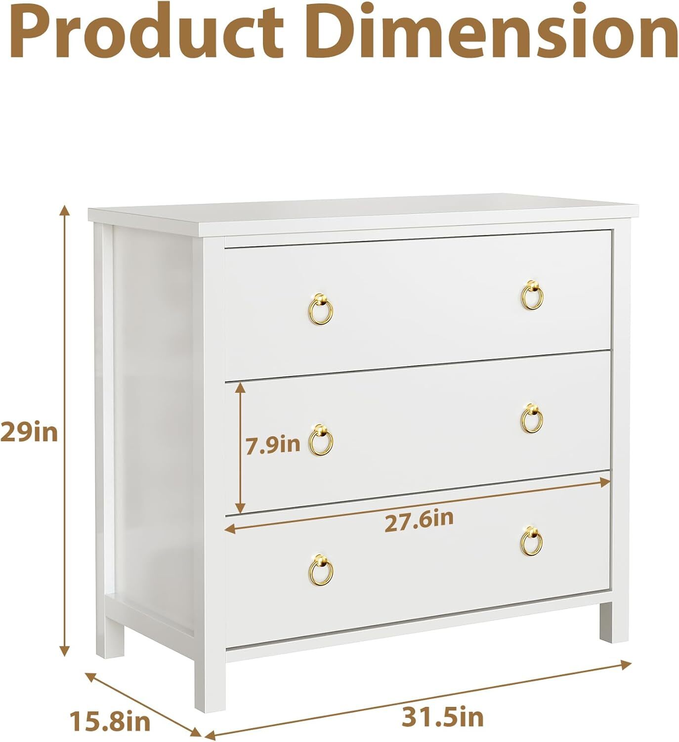 6 Drawers Dresser Double Wood Storage Dressers Chests of Drawers for Bedroom