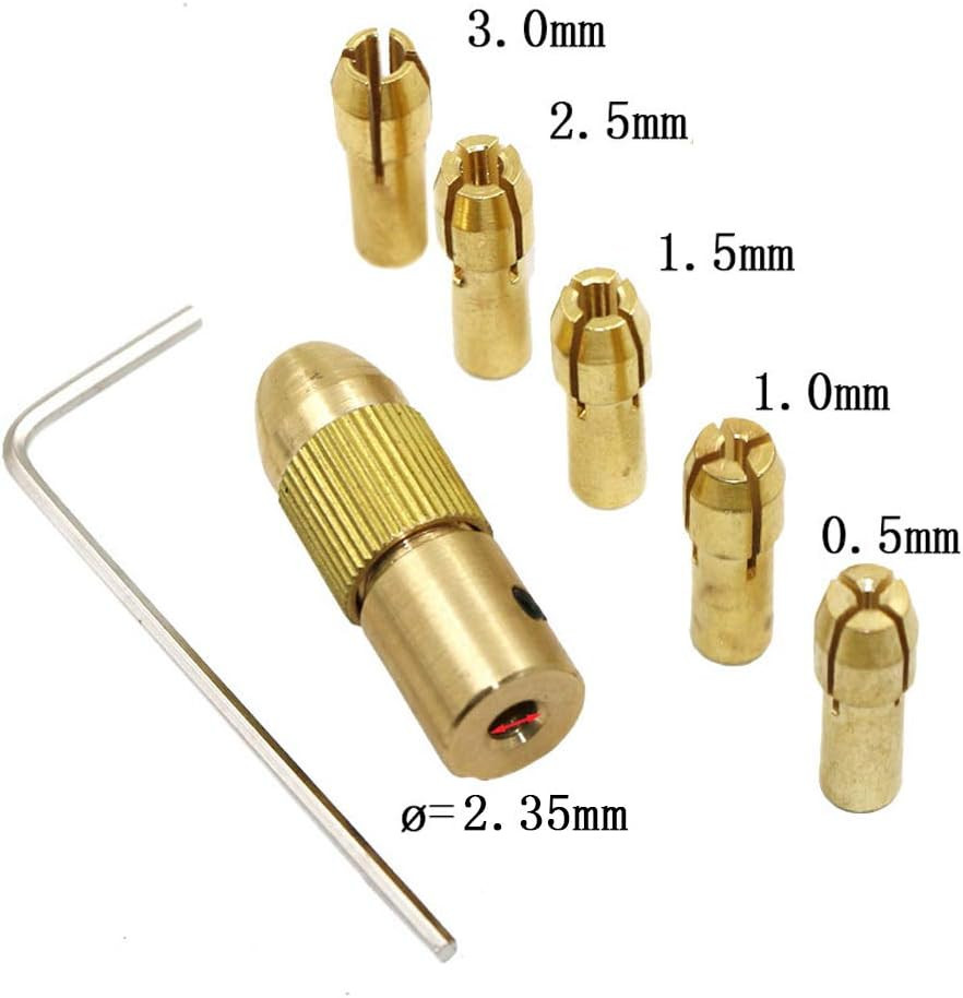 3 Sets 0.5-3Mm Electric Drill Bit Brass Collet Chuck Set Mini Twist Drill Chuck