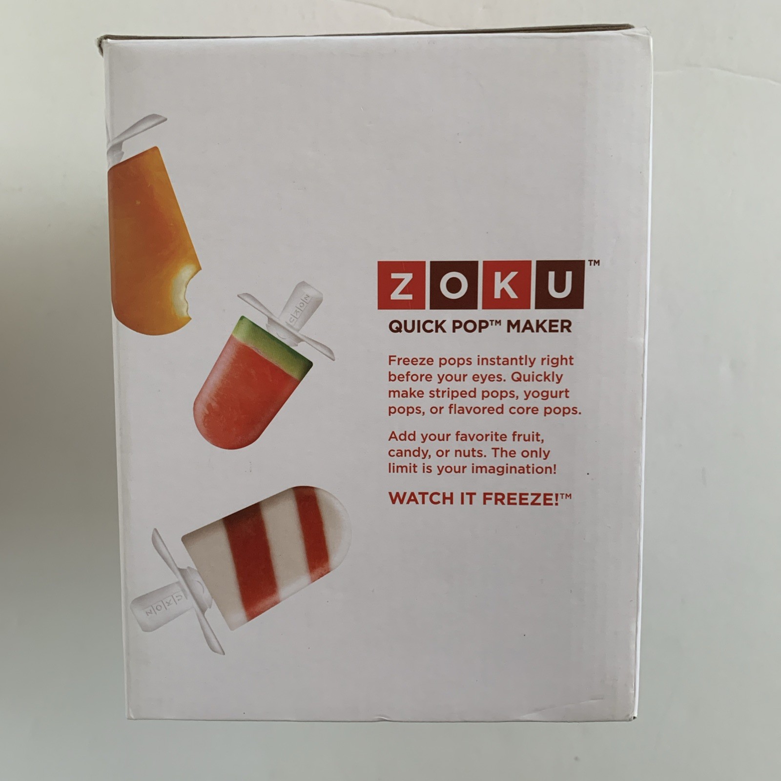Zoku Quick Pop Maker Freeze In Minutes 6 Popsicle Sticks & 6 Drip Cups