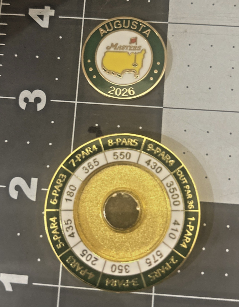 2026 Augusta National Masters Scorecard Golf Ball Marker