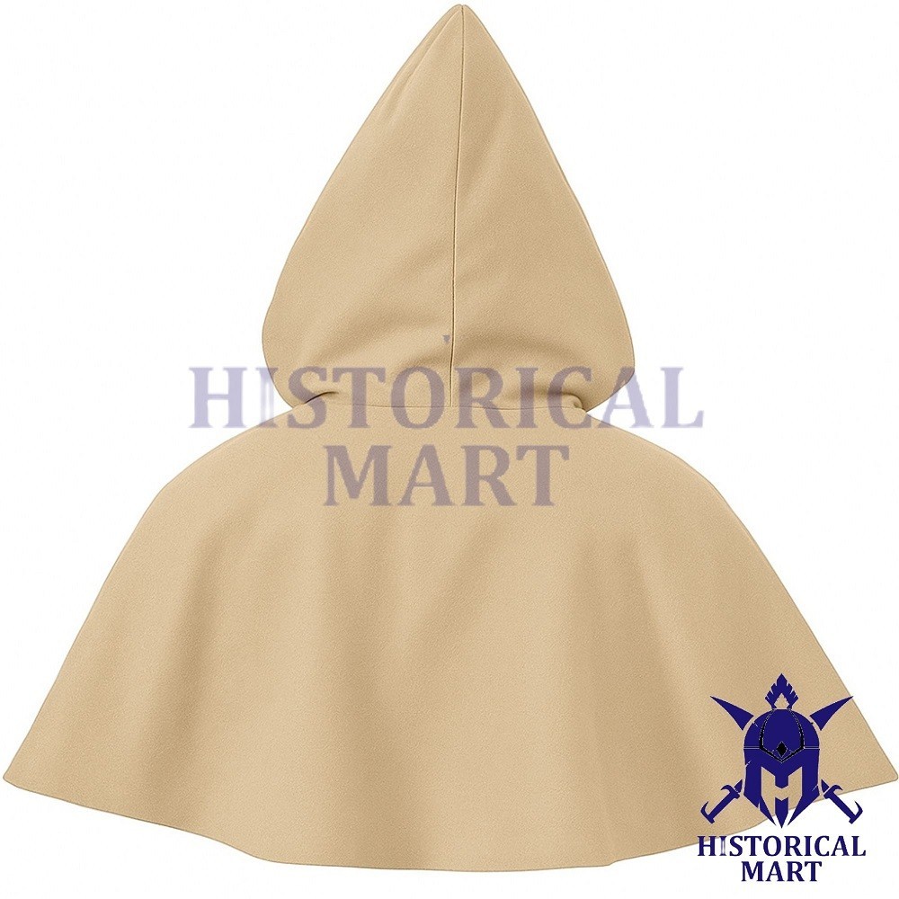 Medieval Cotton Hood Cowl – Authentic Renaissance LARP Hood Armor Accessory