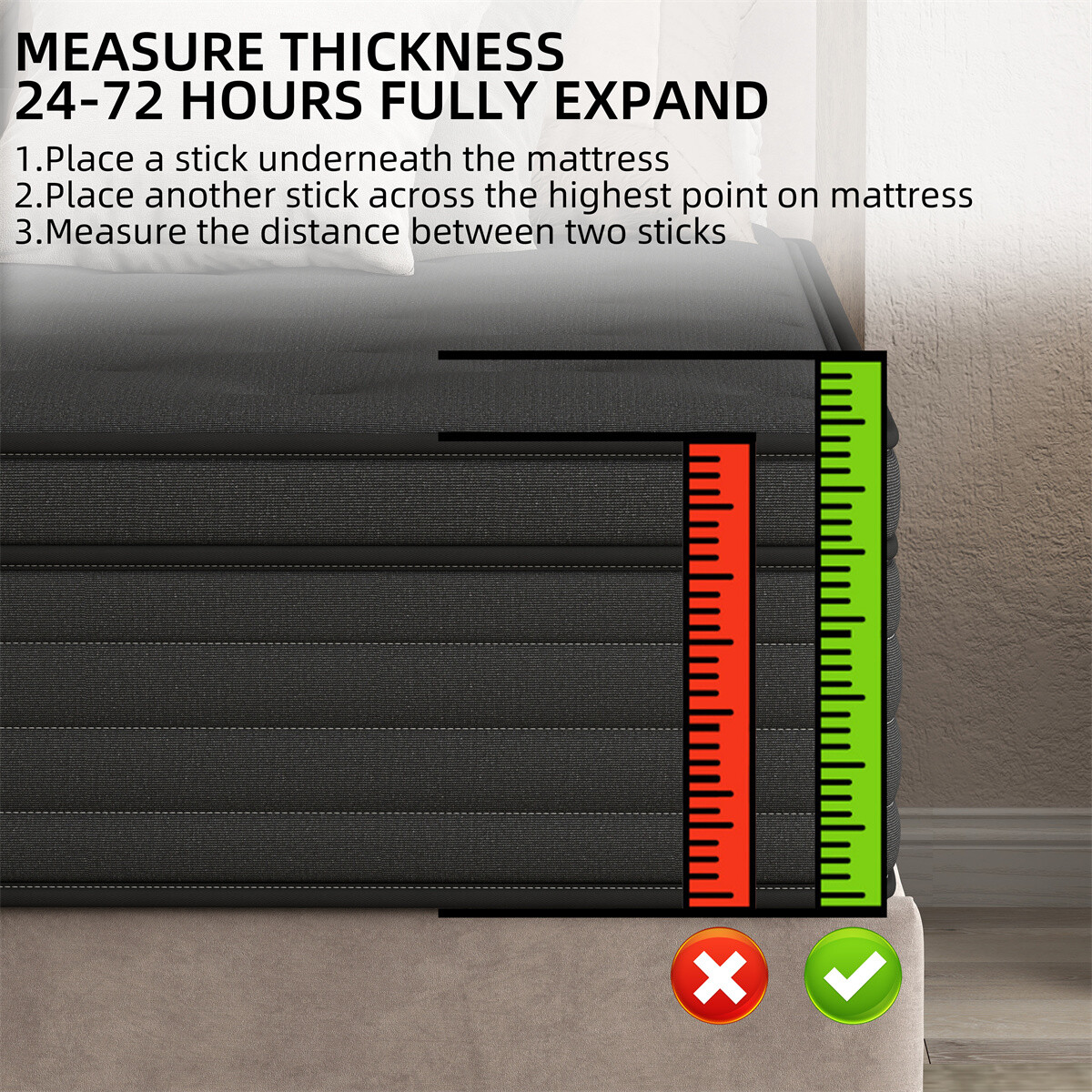 12"14" Twin Full Queen King Size Mattress Memory Foam Hybrid Spring Bed In a Box