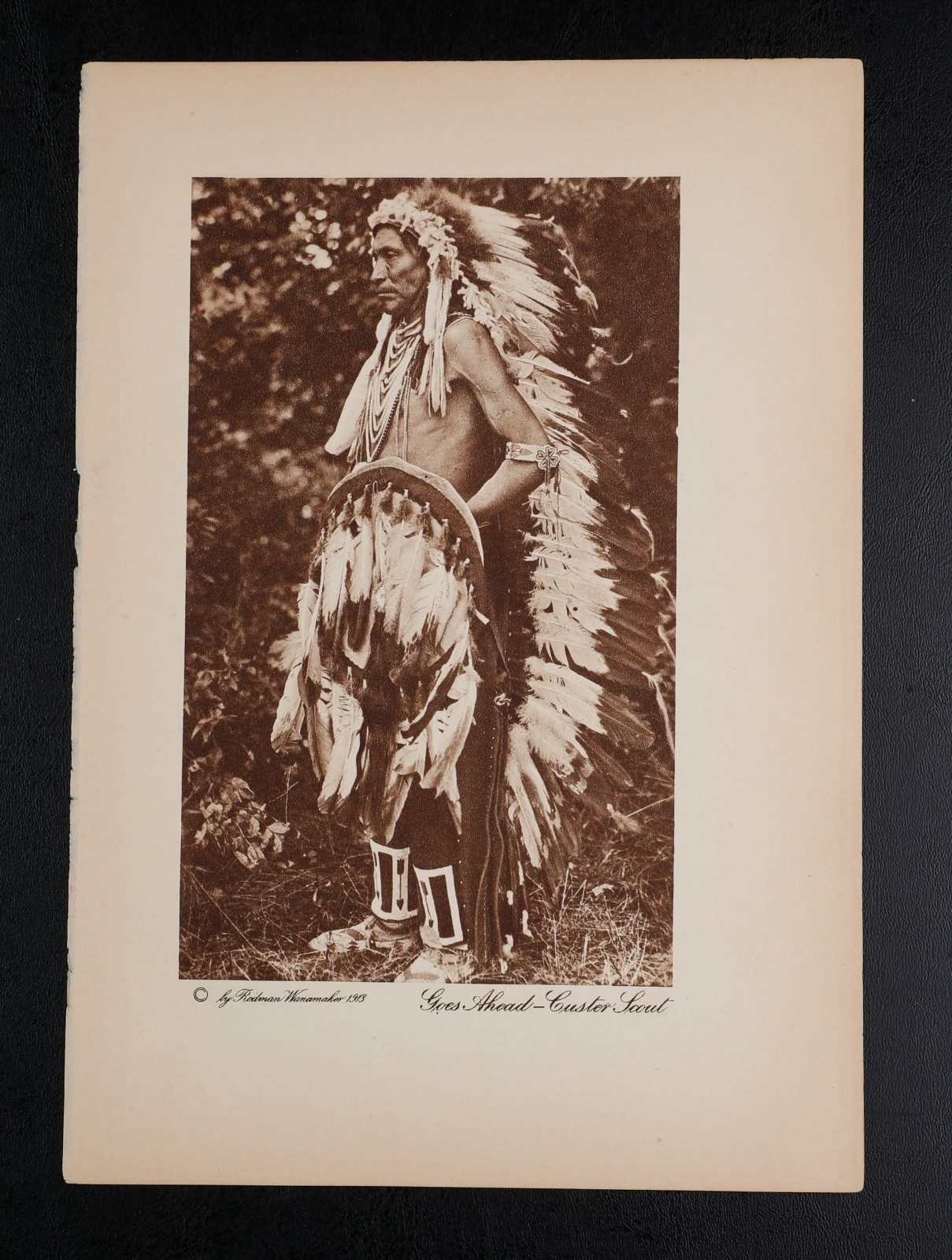 Lot of 4 Vintage Wanamaker Native American Photogravures: Custer Scouts, Crow