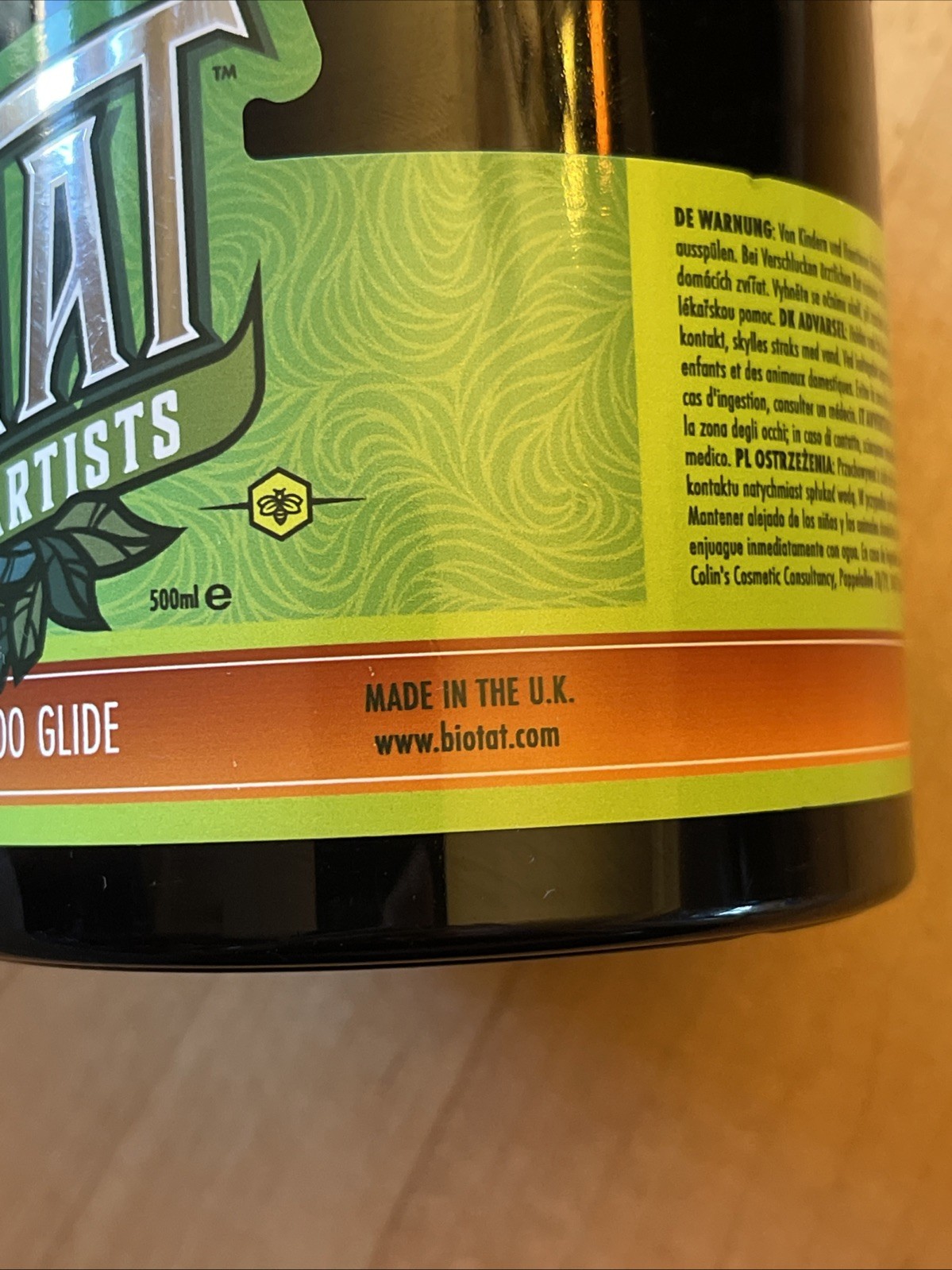 Biotat Tattoo Glide a Natural Soothing/NUMBING Tattoo Glide 500ml New!