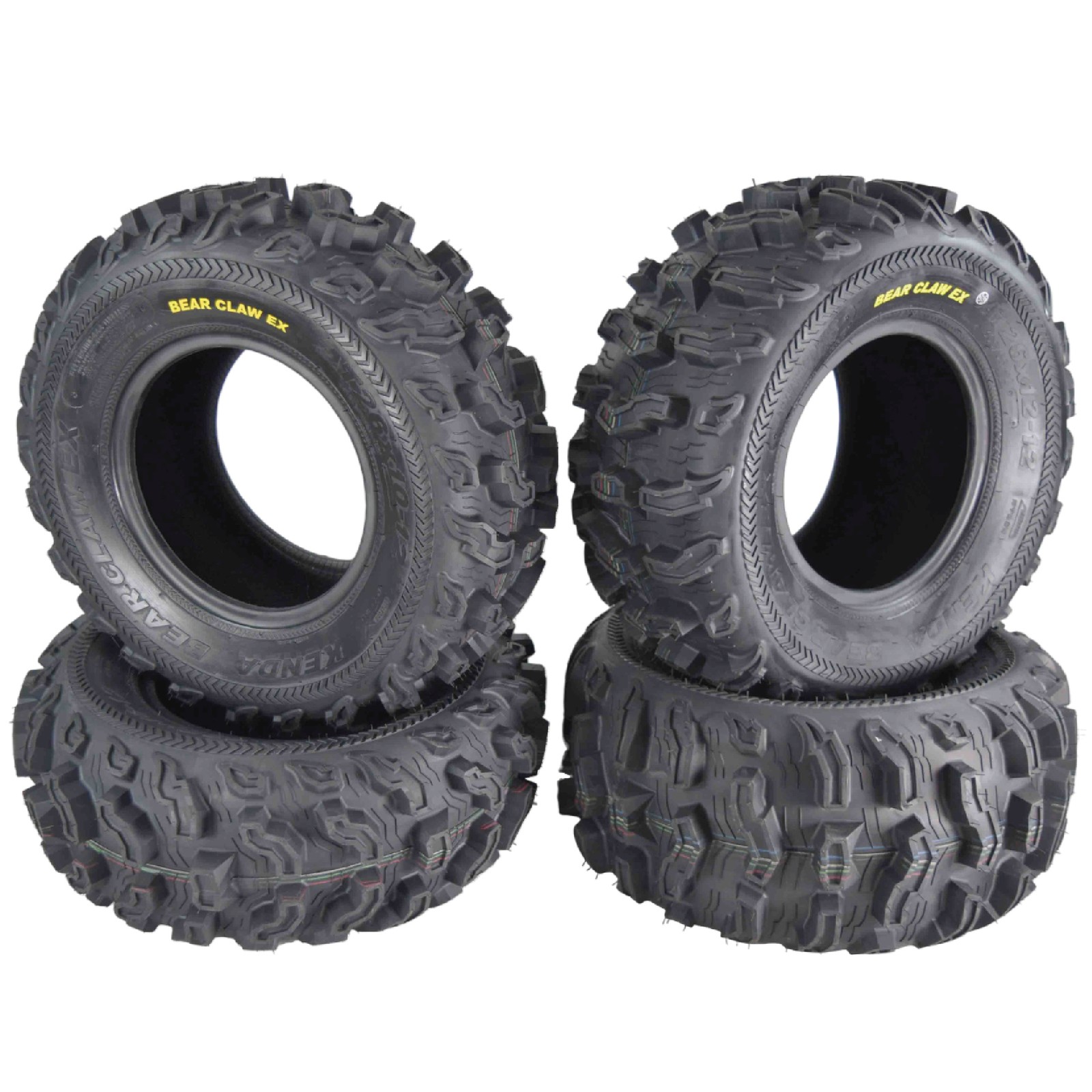 Kenda Bearclaw EX K573 - 26x10-12 Front & 26x12-12 Rear ATV/UTV Tires (4 pk)