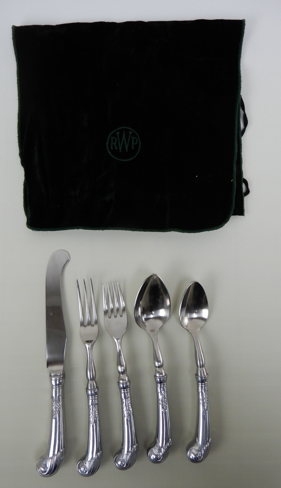 Wilton Armetale RWP Bishop White Pewter Stainless Steel 5 Piece Flatware Set