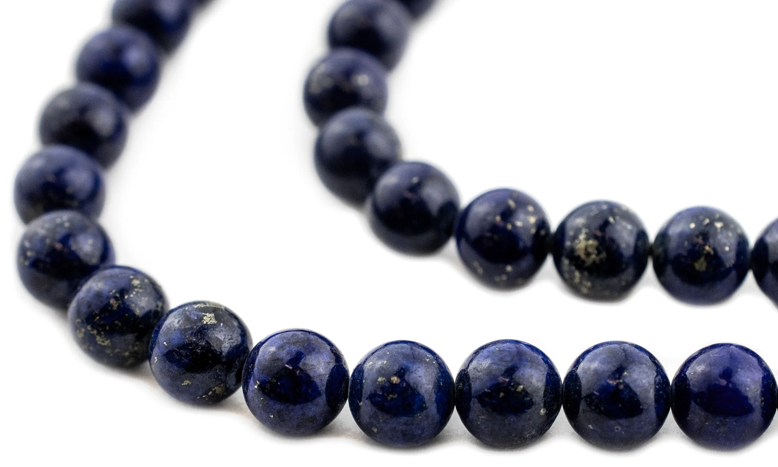 Vintage Round Dark Lapis Lazuli Beads 8mm Blue Gemstone 16 Inch Strand