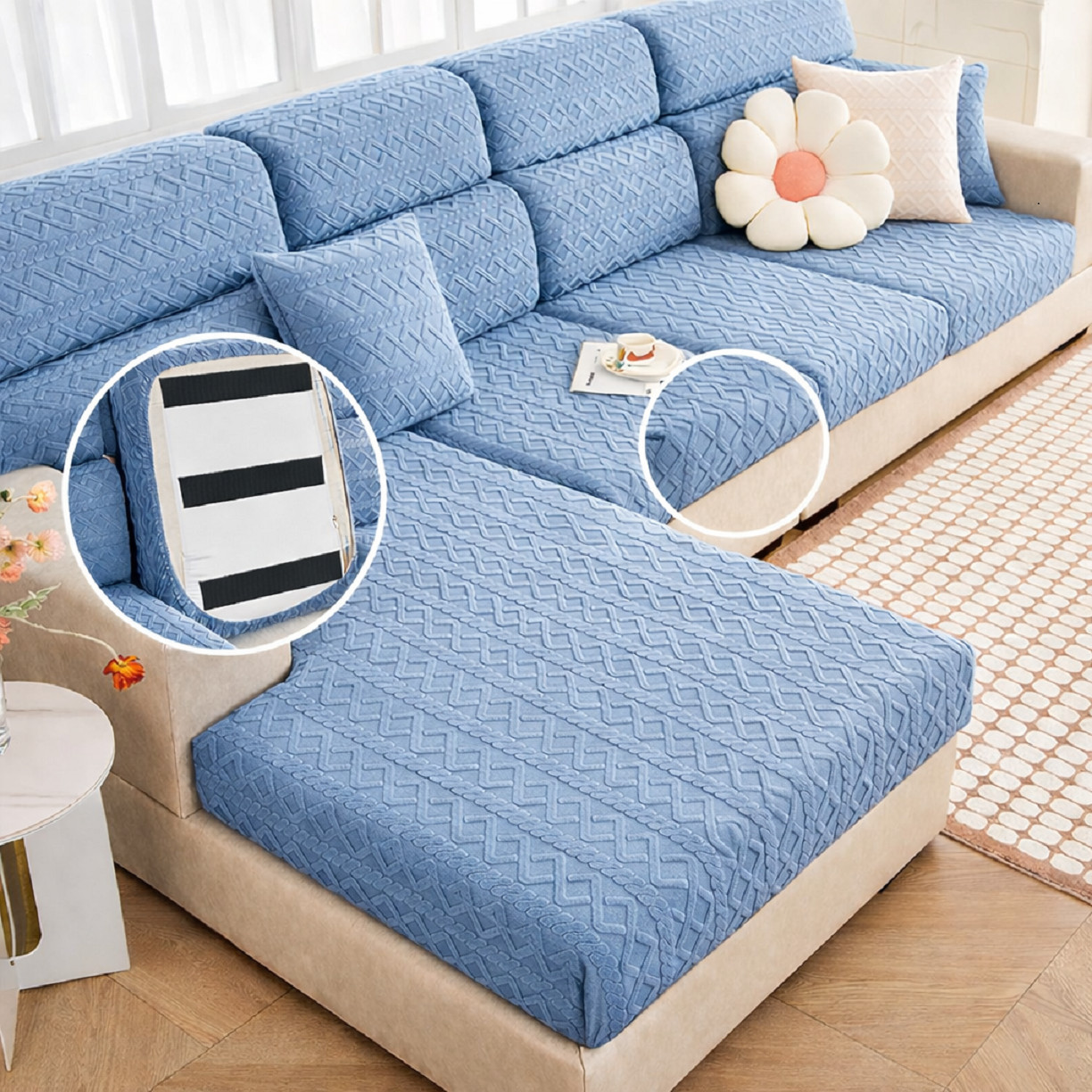 4.4 Inches x 7 Feet Heavy Duty Hook & Loop Tape Strong Adhesive Non Slip