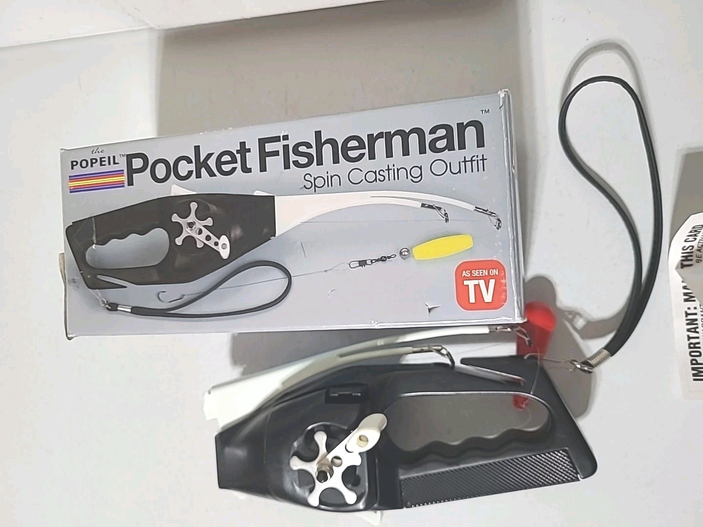 Ron Popeil Black Pocket Fisherman 1995 by Ronco USA MADE Spin Casting Outfit