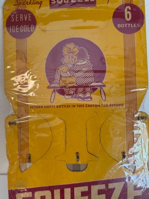 Vintage Advertising Soda Drink Holder / SQUEEZE SODA ~ NOS Sealed 1930's WOW!