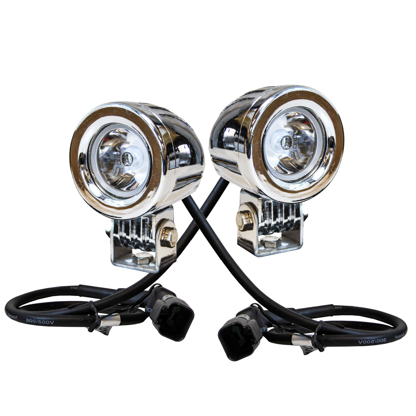 Chrome 20w LED lights spot motorcycle cruiser fog hid passing running white xl