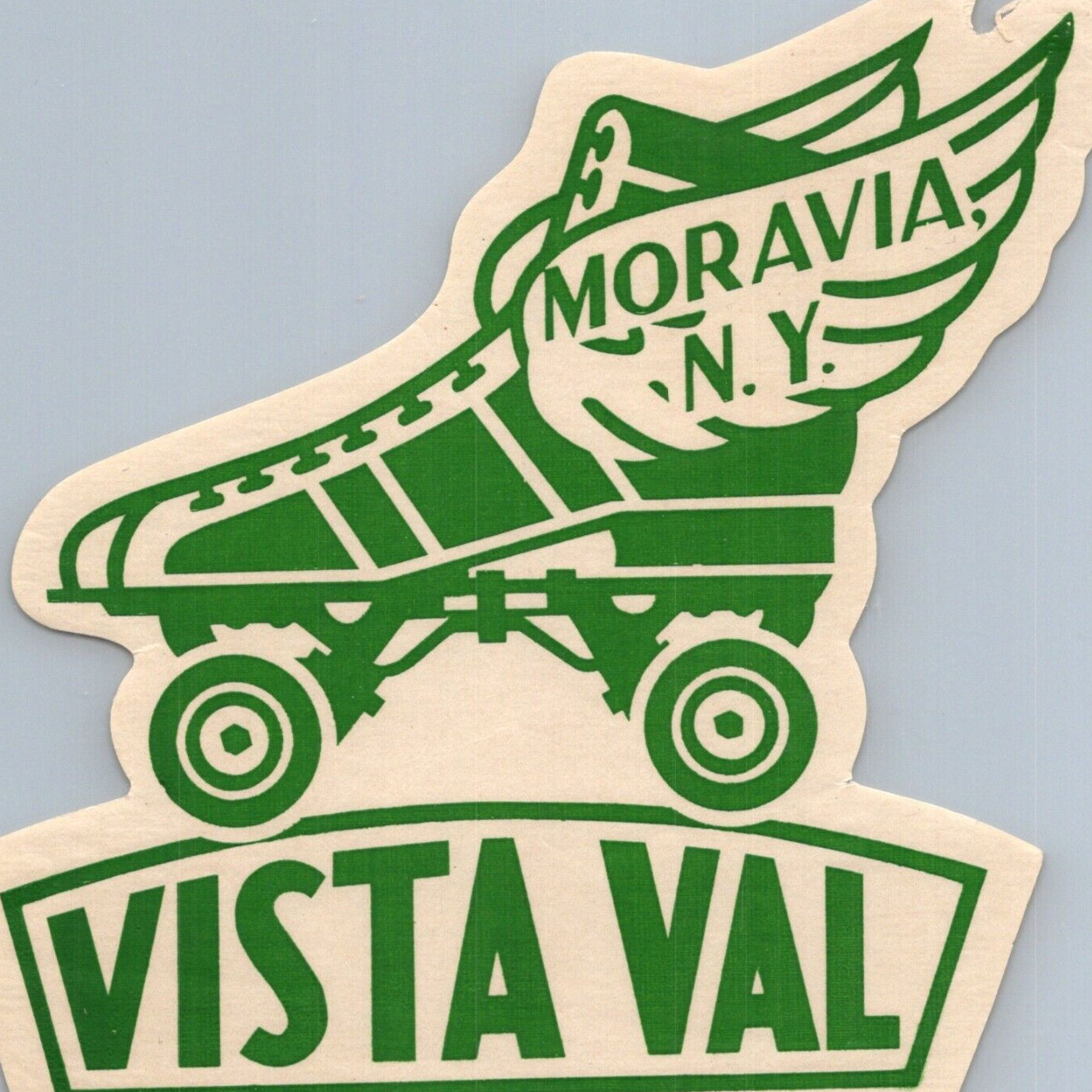 1950s Vista Val Roller Skating Rink Sticker Decal Moravia Cayuga County New York