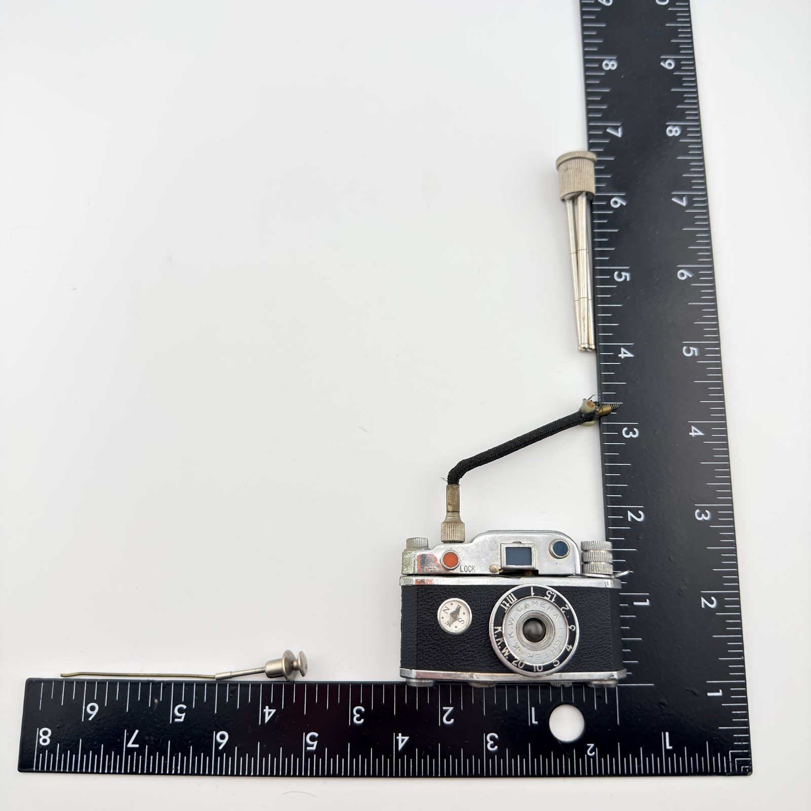 Vintage K.K.W. Camera Lighter Photo-Flash with Tripod & Compass Japan