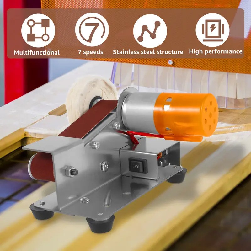 Mini Electric Belt Sander DIY Polishing Grinding Machine Cutter Edges Sharpener