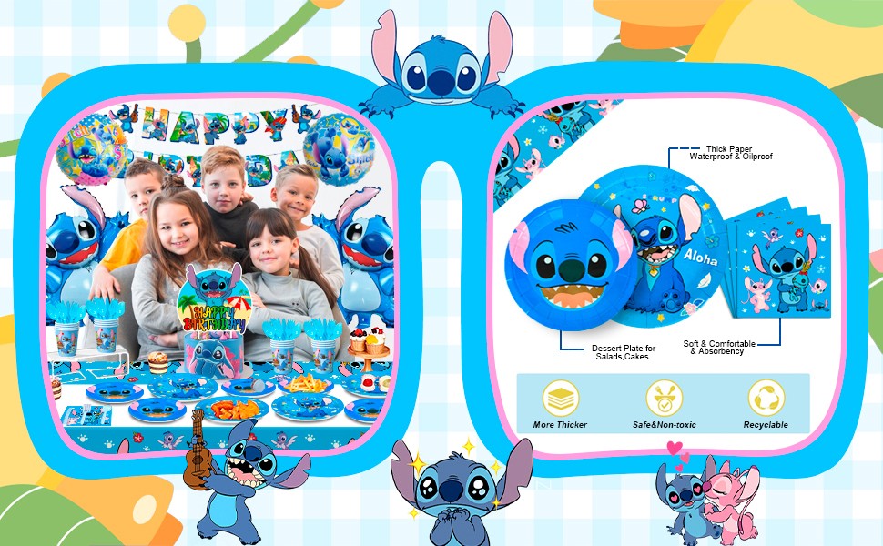 Lilo & Stitch Party Decorations Disney Birthday Party Balloons Tablecloth Plate