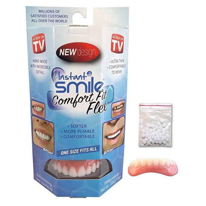 Instant Smile Comfort Fit Flex Top/Bottom Cosmetic Teeth Veneer Dr Bailey Combo