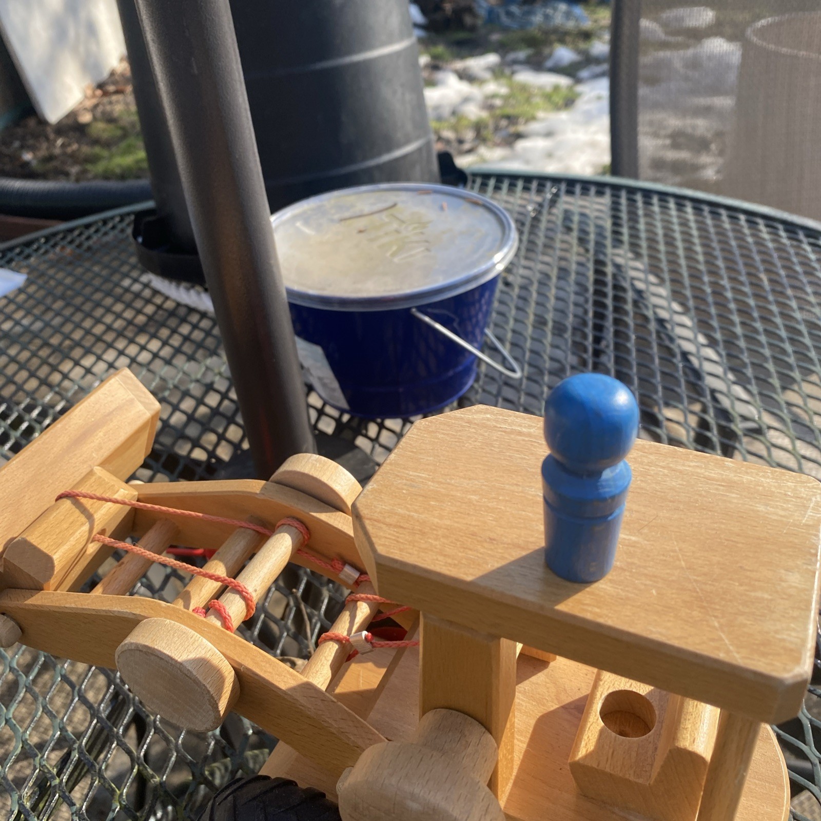Vintage Fagus Early Production Front Loader w/Cab & Lifting Fork And Blue Guy