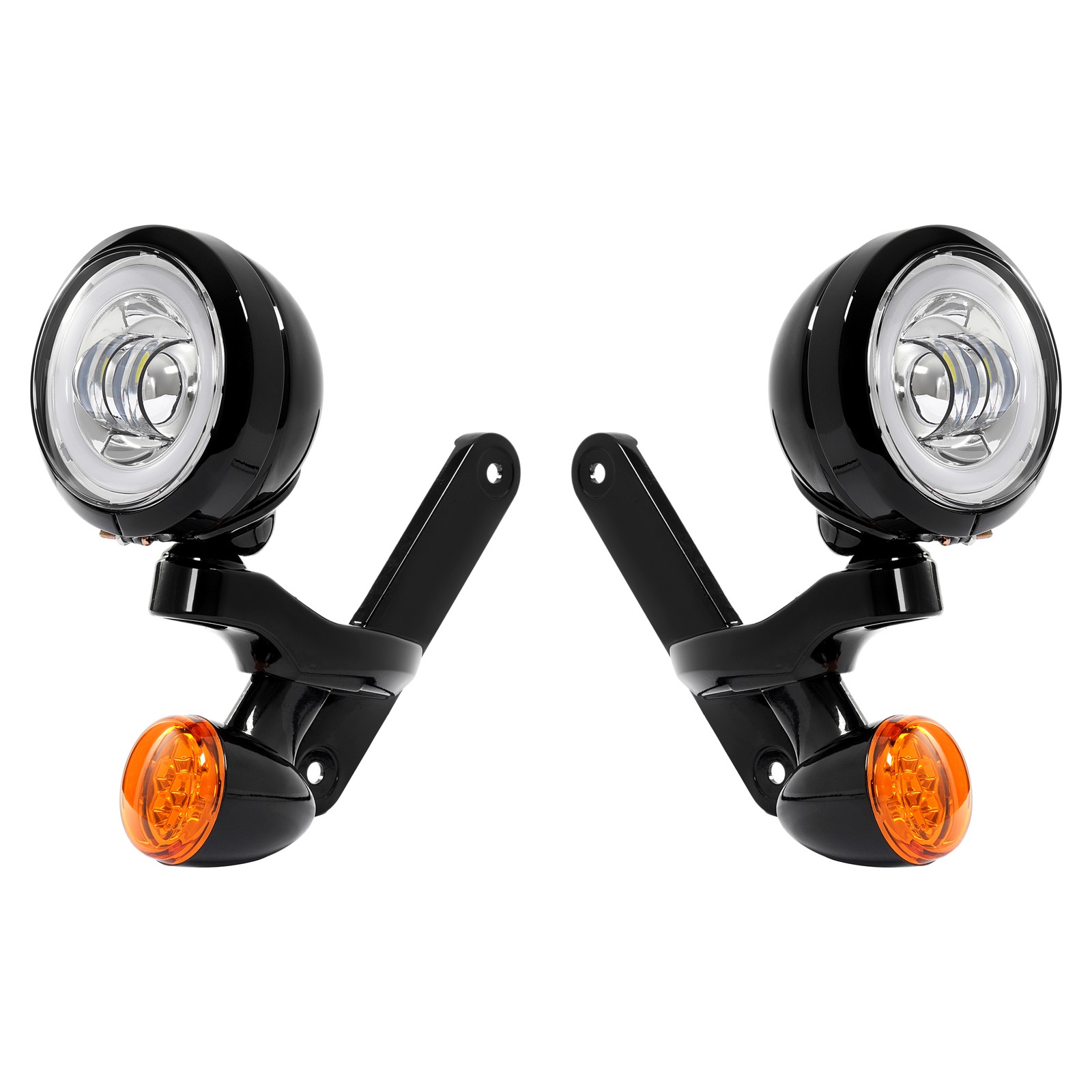 Fog Light Bracket Turn Signal LED For Harley Road King Street Glide 1994-2024