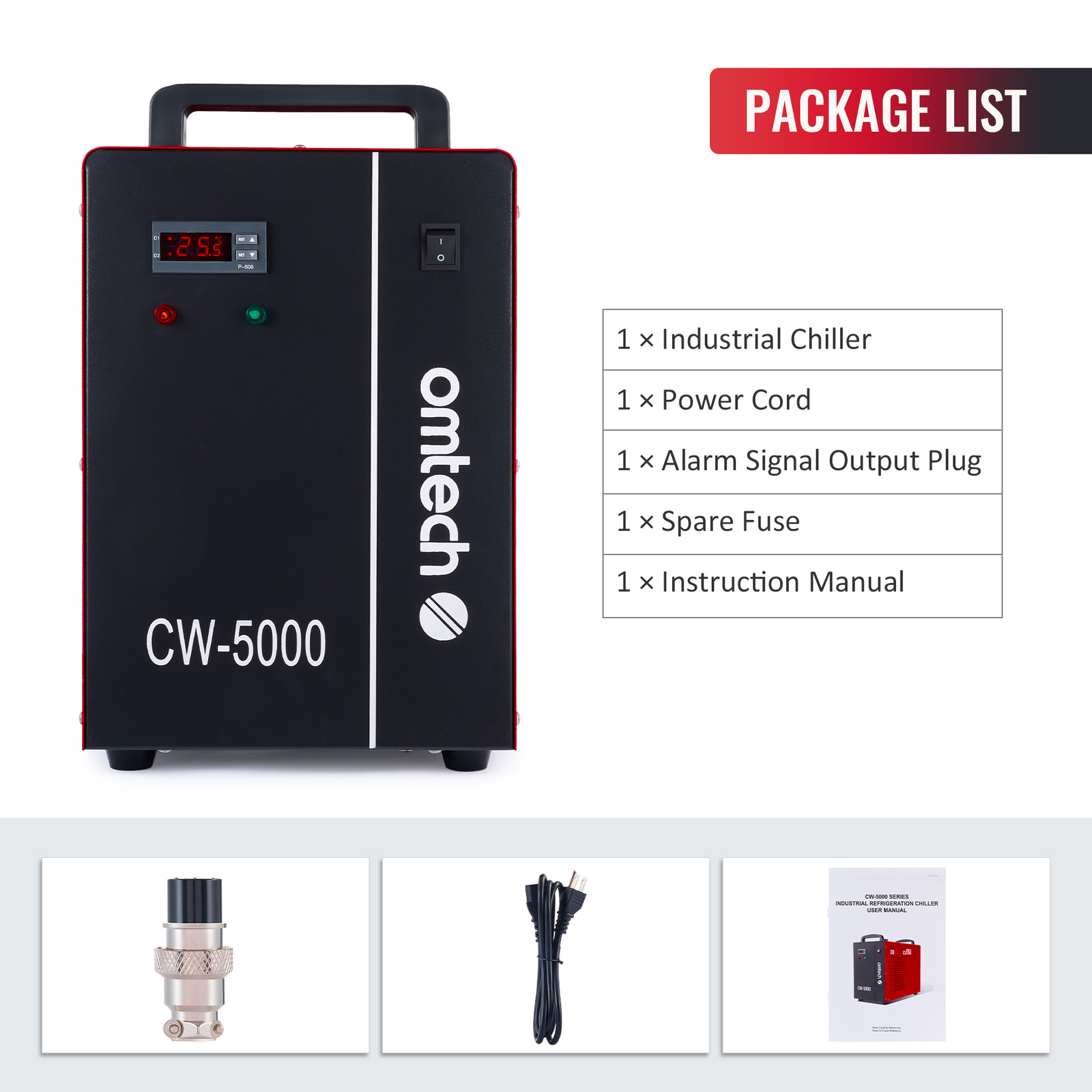 OMTech CW-5000 Industrial Water Chiller for CO2 Laser Engraving Cutting Machines