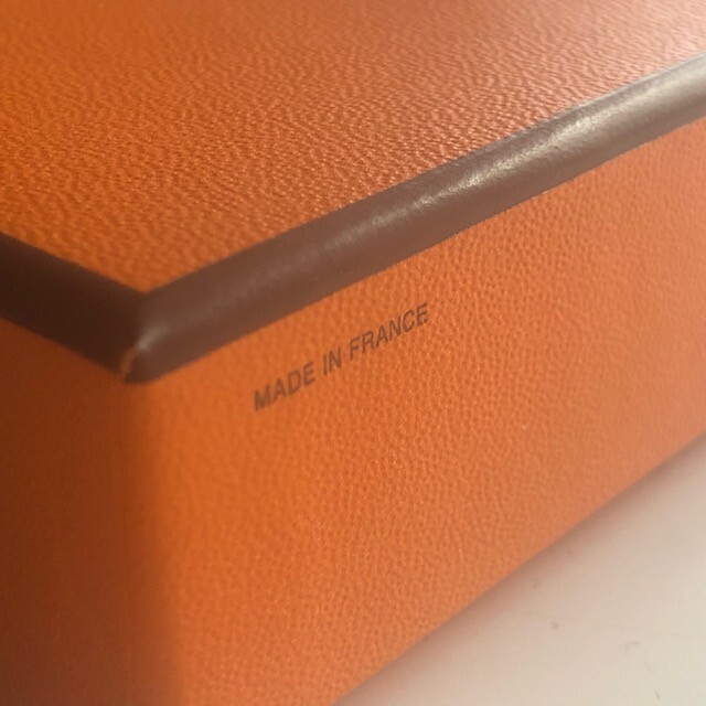 Authentic Hermes Orange Box w/ Bag Bolduc Ribbon & Tissue 5 x 5 x 1 1/4" Small