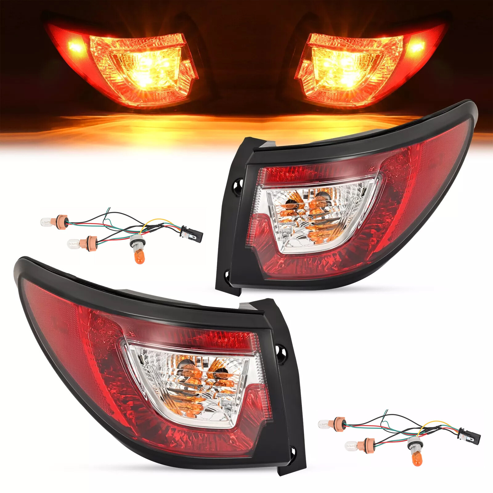 Red Tail Lights Lamps w/ Bulbs LH+RH For Chevy Traverse LS LT LTZ 2013-2017 DOT