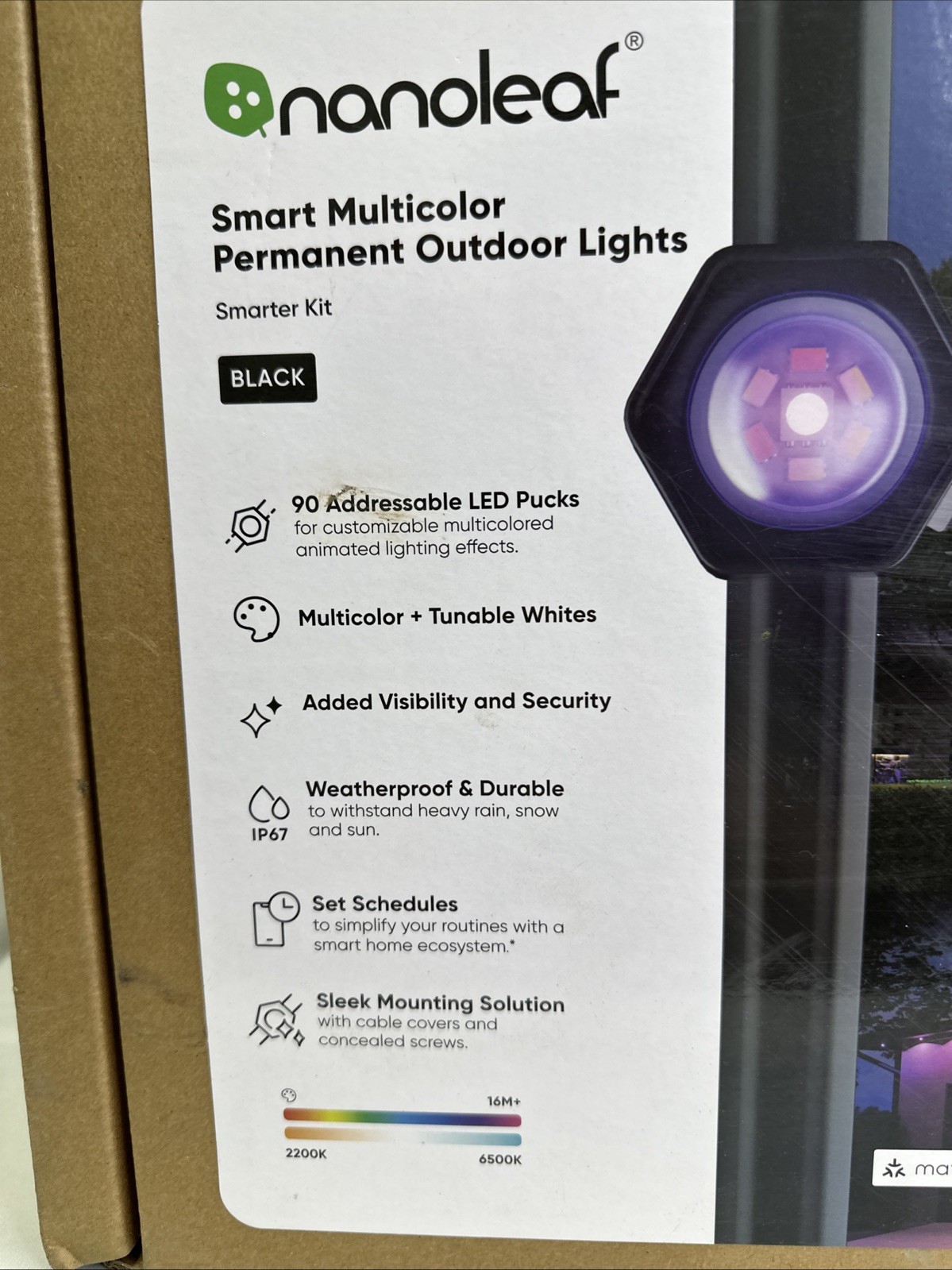 Nanoleaf Matter Permanent Outdoor Lights 147ft/45 m - 90 LED Pucks - NEW!