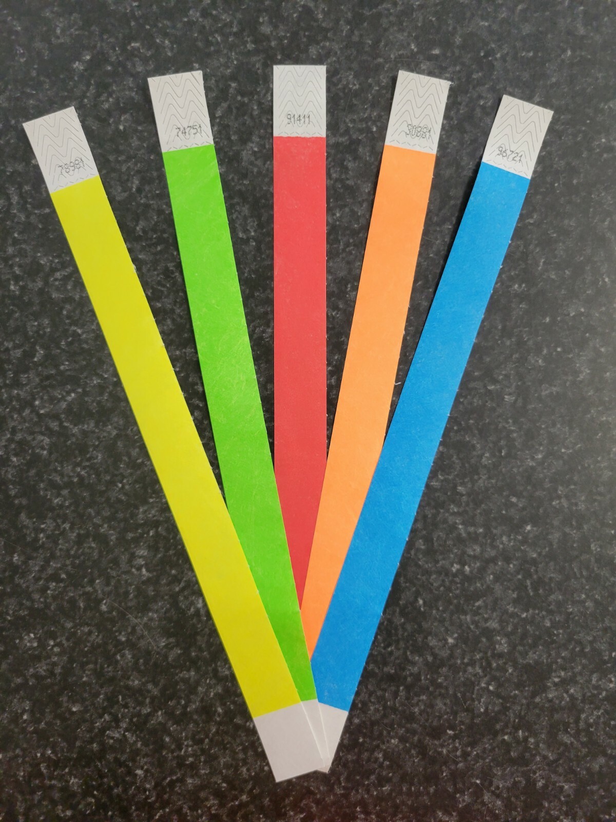 100  3/4"  PAPER WRISTBANDS IN 5 COLORS , TYVEK WRISTBANDS,WRISTBANDS FOR EVENTS