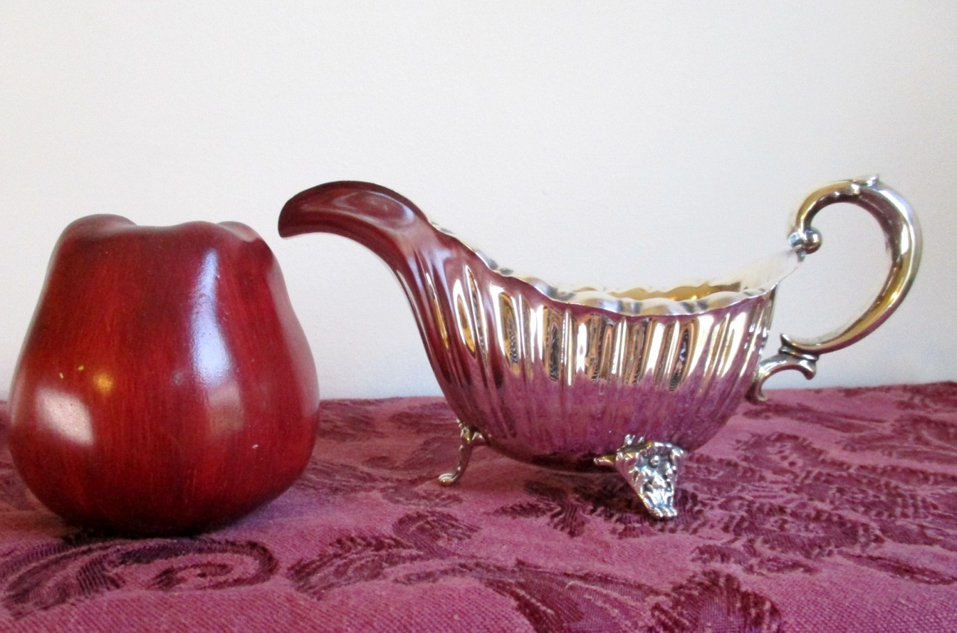Woodside Sterling silver Sauce Boat ribbed pattern c. 1920 New York