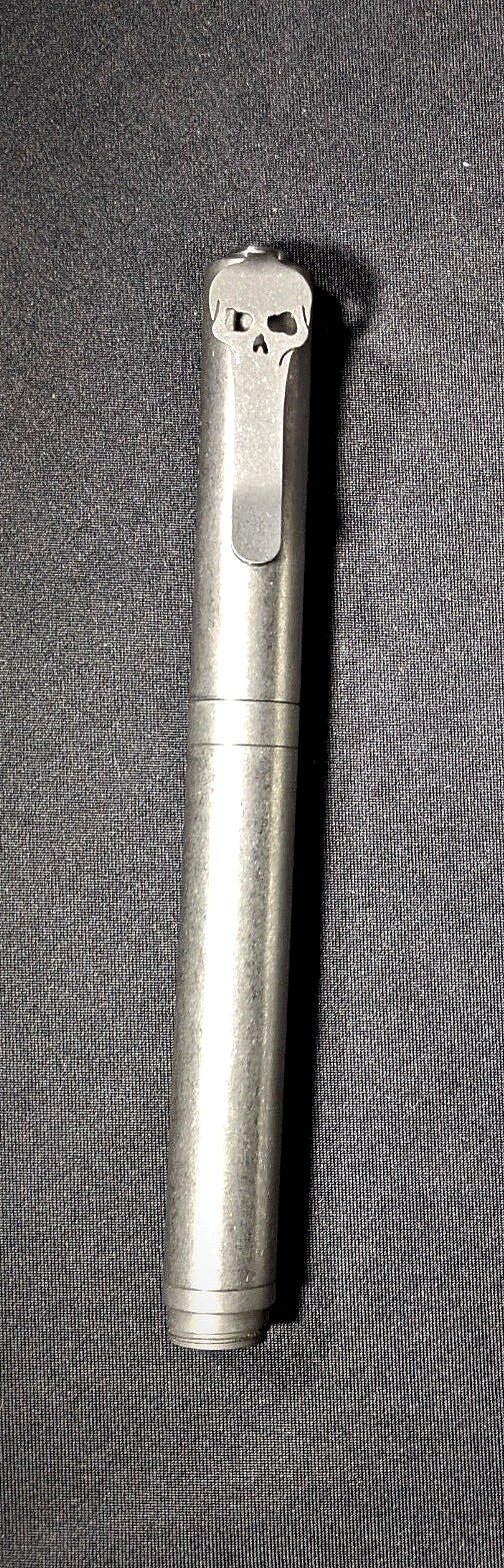 Chaves Grey Titanium Clip Pen With Screw Cap Schmidt Easy Flow Black Ink