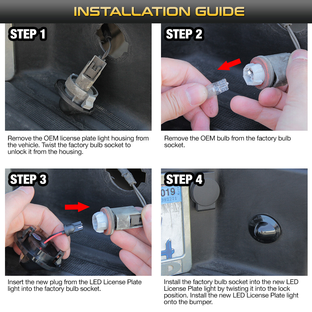 SMD LED License Plate Lights Tag Lamps Housing 83-11 Ford Ranger Bronco Explorer