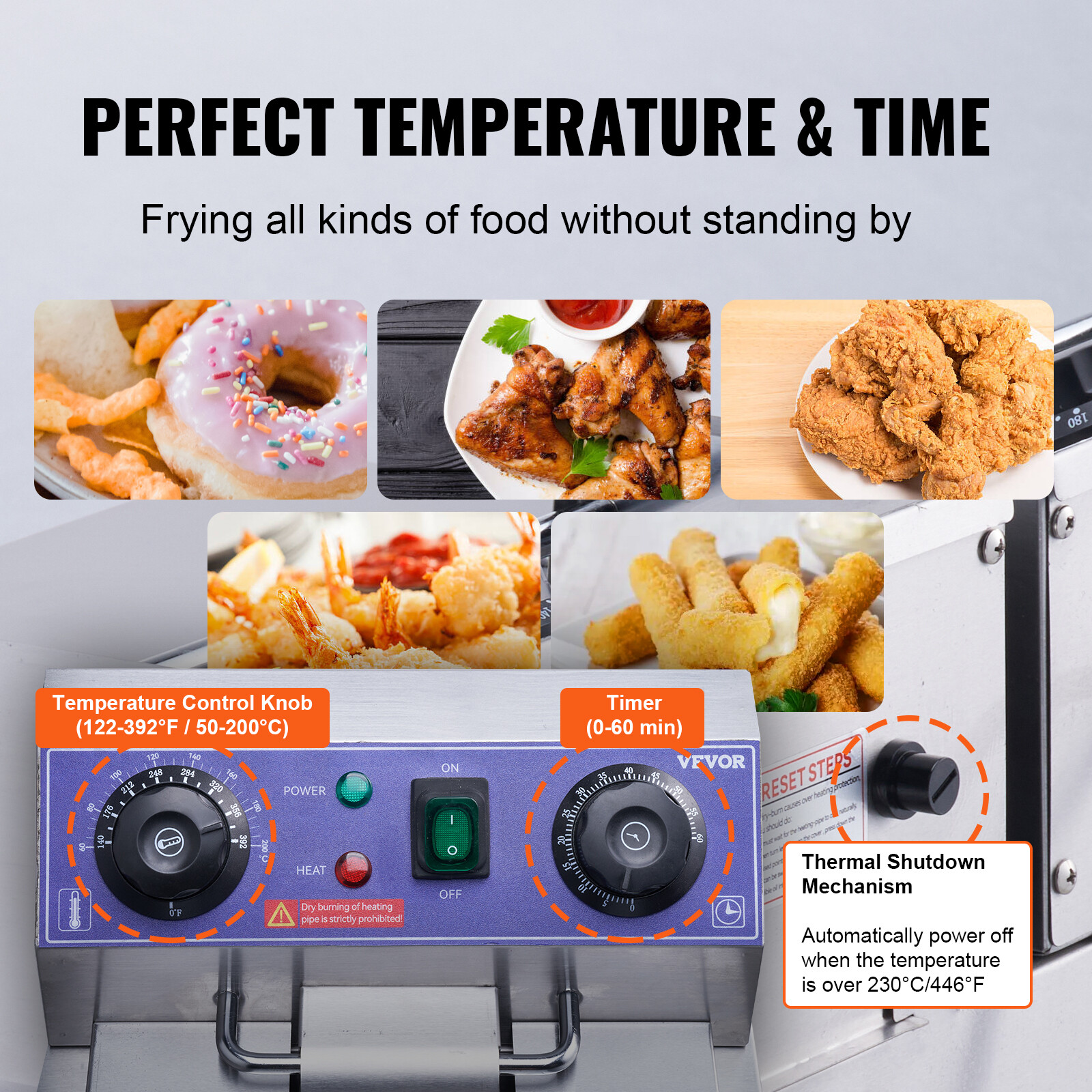 VEVOR 22L Electric Deep Fryer Dual Tank Commercial XL Fry Basket 3000 W