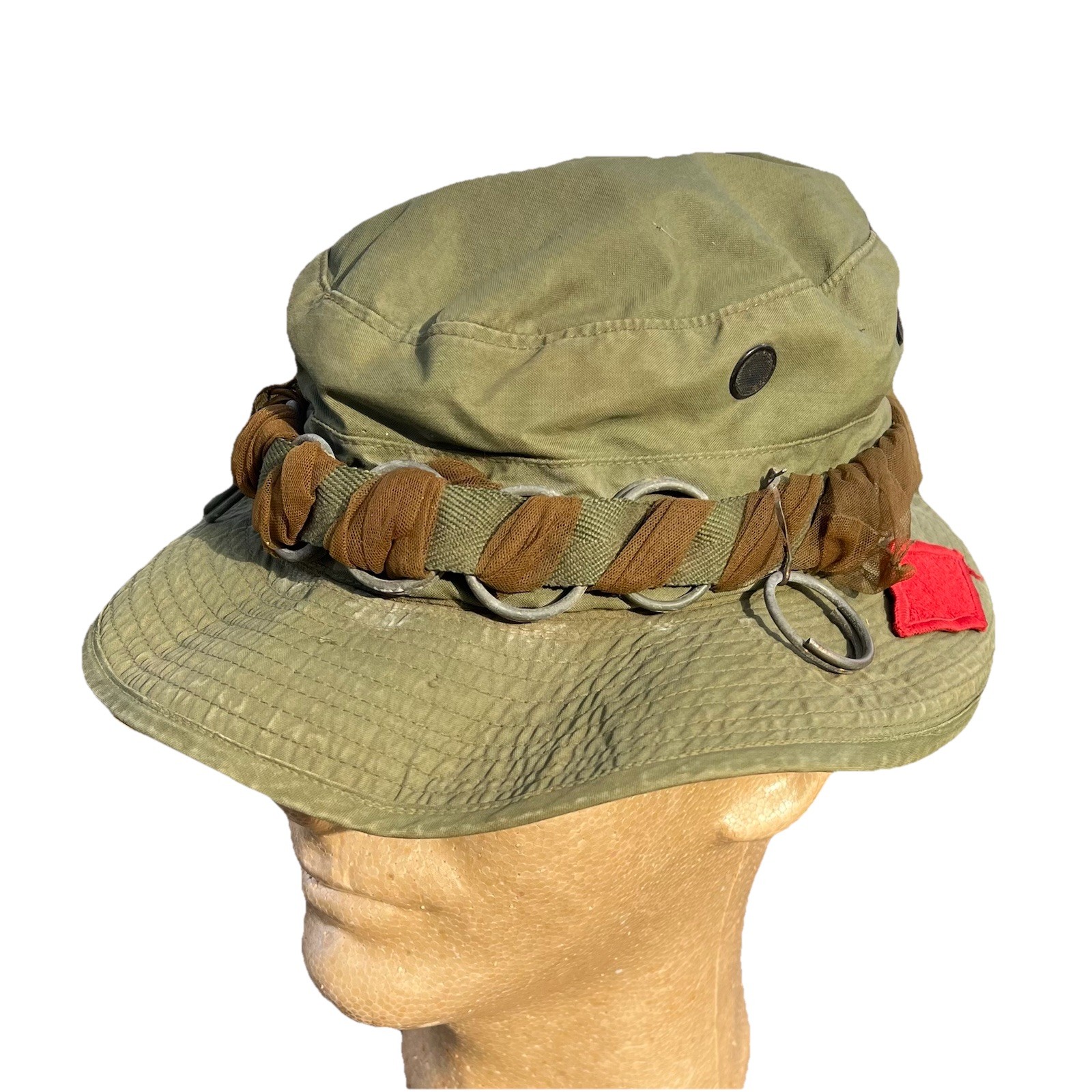 Vietnam War 5th Infantry Division Poplin Boonie Theatre Made Patch Grenade Pins