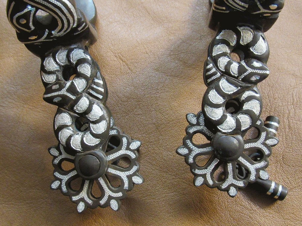 Double Viper Silver Inlays Spurs Brown Finish