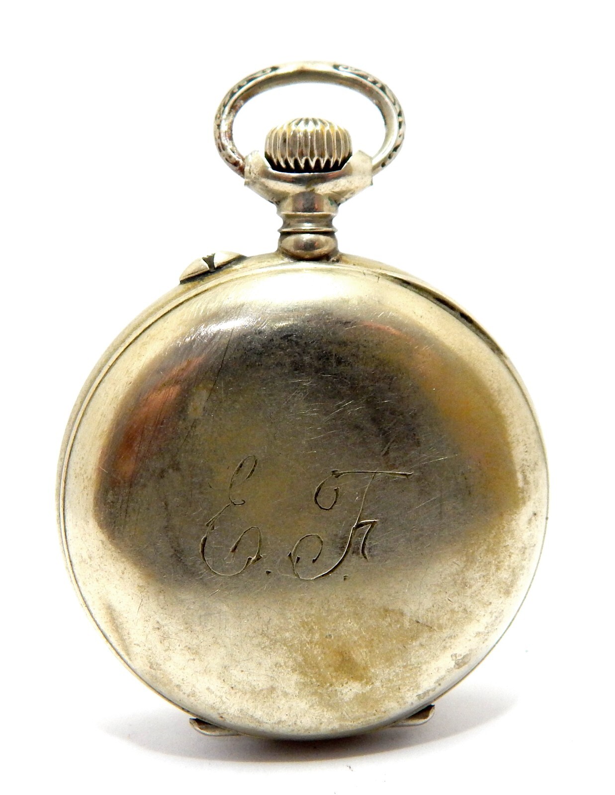 Pocket Watch Open Face Dial Porcelain Case Steel 50mm 1920c To Restore Parts