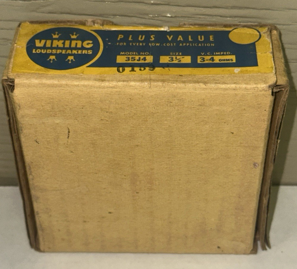 Viking Loudspeaker S-5J4 3.5" 3-4 Ohms Plus Value New Old Stock Box Audio NOS