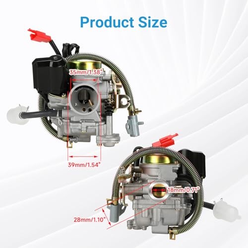 GY6 50cc Carburetor PD18J Carb Kit Compatible with Tao tao 49cc 50 ATM50 Pony