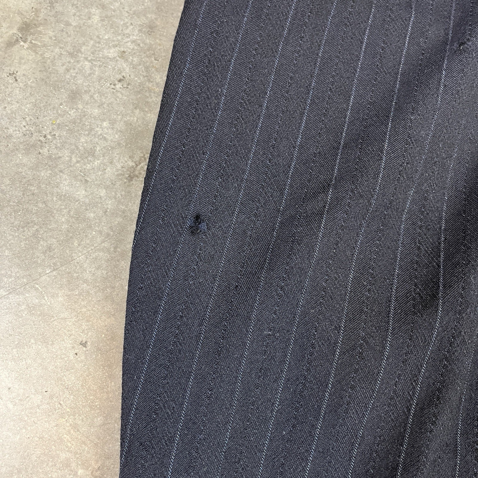 Vintage Wool Blend Pants Mens 32x32 Blue Flaws Distressed Preppy Stripes Preowne