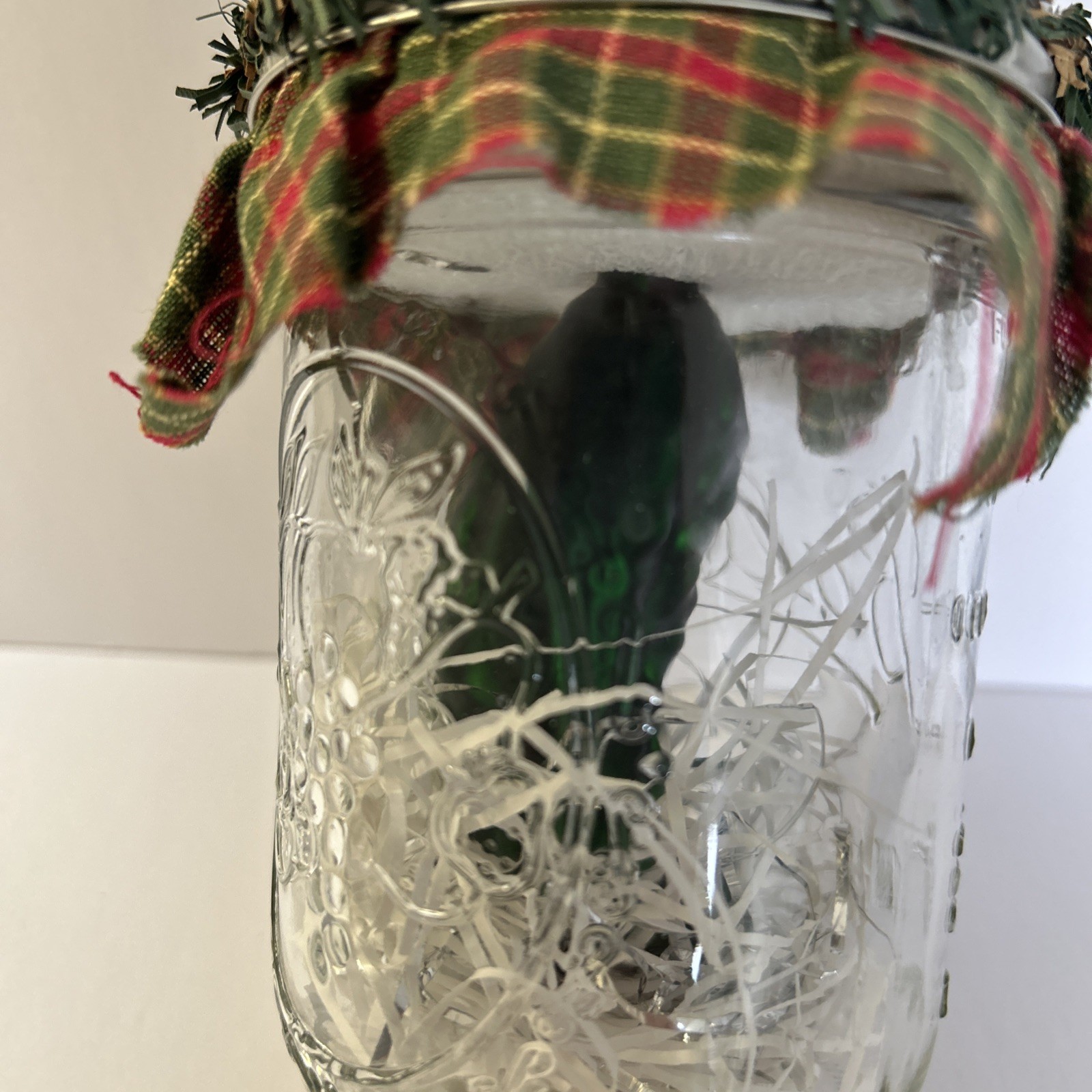 Vtg Byers Choice Caroler Pickle in Jar Adorable Gift! German Christmas Tradition