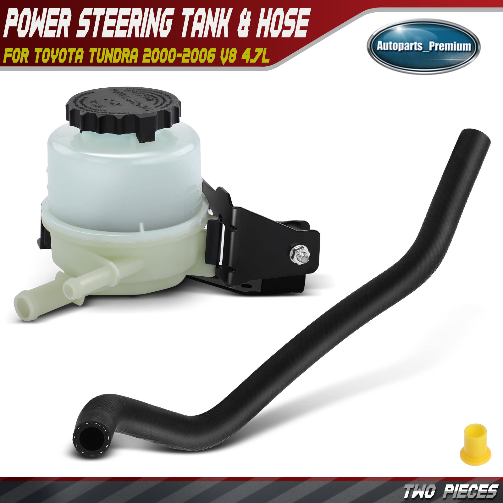 2pcs Power Steering Reservoir & Line Hose for Toyota Tundra 2000-2006 V8 4.7L